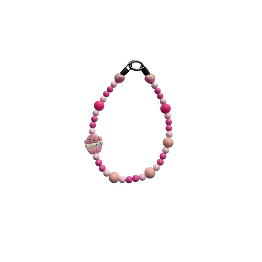 Pink & Cream Cupcake Love Beaded Pet Jewelry Collar