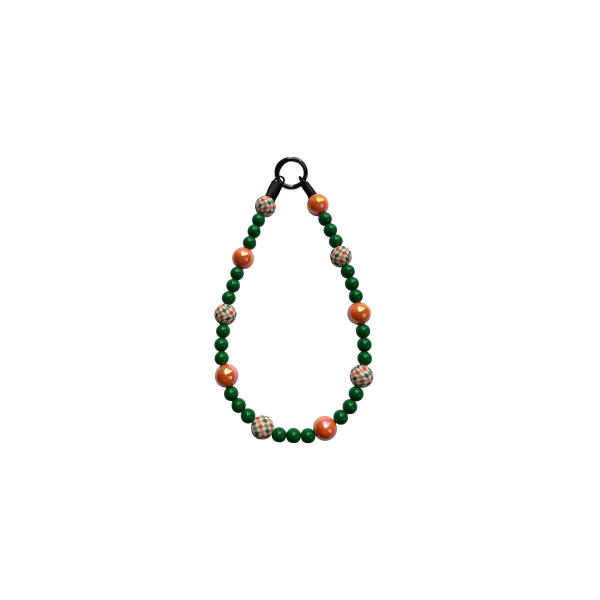 Orange & Green Checkered Beaded Pet Jewelry Collar