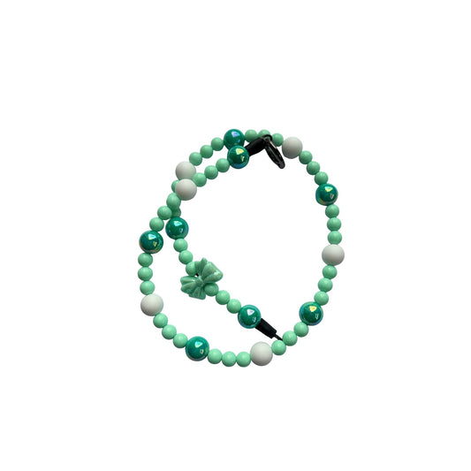 Green Bows Beaded Pet Jewelry Collar